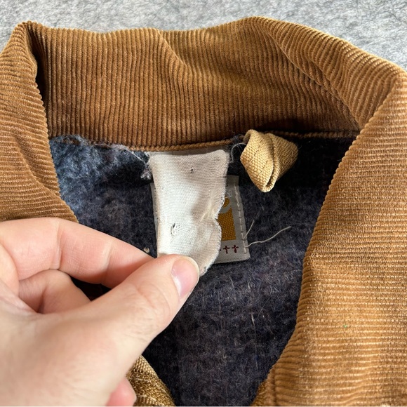 Vintage Carhartt Detroit Jacket Men Medium Tan Workwear Canvas 100 Years Blanket - Picture 5 of 12
